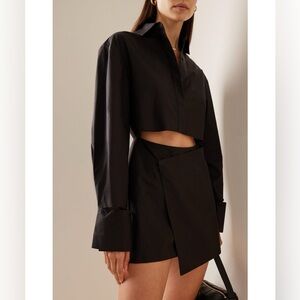 SIR the label Dion Cotton Mini Shirt
Dress in Black size 0/XS NWOT
